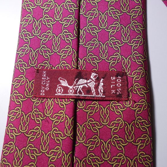 Hermes Paris Equestrian 100% Silk Tie Made In France - Picture 8 of 8